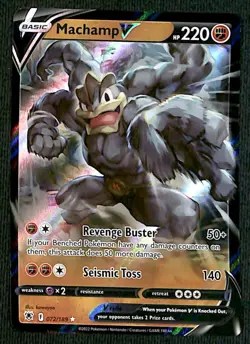 Machamp V Ultra Rare Astral Radiance 072/189, NM Pokemon Card - Image 1