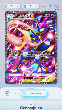 Greninja Special Art Rare, Pokemon TCG Pocket, English language, Mega-Rising - Image 1