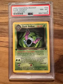 Pokemon 1st Edition Rocket Dark Golbat PSA 8 PSA NONE HOLO Certi # 68473899 - Image 1