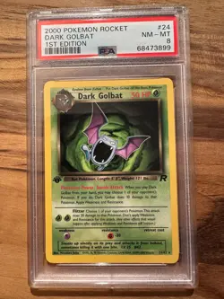 Pokemon 1st Edition Rocket Dark Golbat PSA 8 PSA NONE HOLO Certi # 68473899 - Image 2