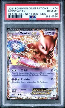 Mewtwo EX 54/99 Celebrations: Classic Collection Holo PSA 10 Pokemon - Image 1