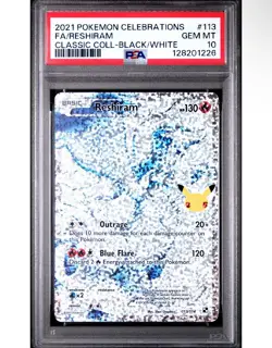 2021 POKEMON CELEBRATIONS CLASSIC COLLECTION #113 FULL ART/RESHIRAM PSA 10 - Image 1