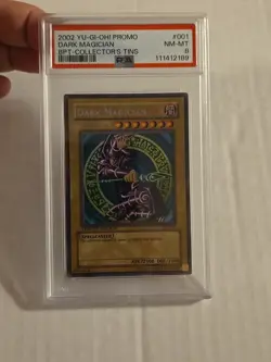 2002 Yu-Gi-Oh! Collector's Tins BPT-001 Dark Magician Secret Rare PSA 8 NM MINT - Image 1