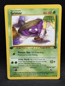 Pokemon Team Rocket Grimer 1st Edition Card 57/82 WOTC NM Vintage - Image 1