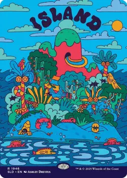 Island (1946) NONFOIL - Flower Power Secret Lair Ashley Dreyfus MTG - IN HAND! - Image 3