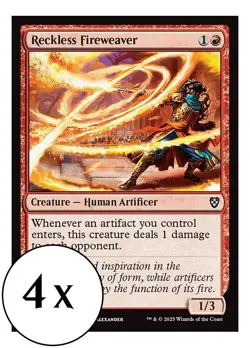 MTG - 4 x Reckless Fireweaver- Playset 4x x4 - Aetherdrift - Image 1
