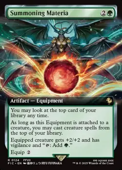 Summoning Materia Extended Art Foil - Final Fantasy Commander MTG-NM - Image 1