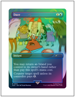 1x Daze, Foil, Spongebob Squarepants Secret Lair Drop 1934, MTG NM - Image 1
