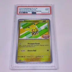 2024 Pokemon IDN Indonesia PIKACHU Batik 191/SV-P Promo Reverse Foil PSA 9!! - Image 1
