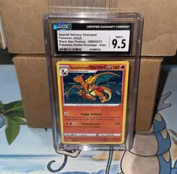 2022 POKEMON SWSH075 BLACK STAR PROMO SPECIAL DELIVERY CHARIZARD HOLO CGC 9.5 - Image 1