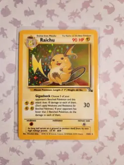 Raichu 14/62 Holo Fossil Unlimited Pokemon TCG - Image 1