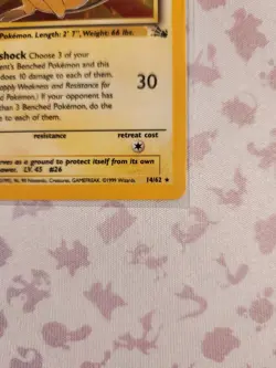 Raichu 14/62 Holo Fossil Unlimited Pokemon TCG - Image 5