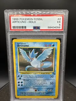 1999 Pokemon Fossil Articuno Holo # 2/62 PSA 5 - Image 2