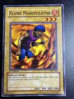 Yu-Gi-Oh! FLAME MANIPULATOR - SDJ-006 1st Edition- NM Never Played With - Image 1