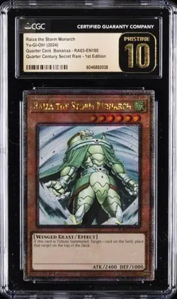 2024 YU-GI-OH! #RA03-EN180 RAIZA THE STORM MONARCH CGC 10 PRISTINE - Image 1