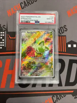 Pokemon TCG Sprigatito Scarlet &Violet Paldea Evolved Holo Card196/193 PSA 10 - Image 1