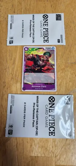 ONE PIECE Wings of the Captain TWO Pre-Release Pack & Roronoa Zoro Promo Card NM - Image 1