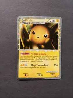 Pokemon TCG Raichu Prime 83/90 HGSS Undaunted Holo Rare Card Near Mint Condition - Image 1