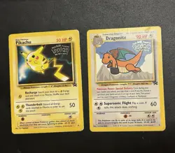 Pokemon TCG Dragonite #5 and Pikachu #4 The First Movie WB promo cards set - Image 1