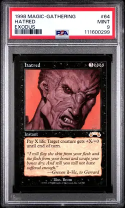 1998 MAGIC: THE GATHERING EXODUS #64 HATRED PSA 9 - Image 1