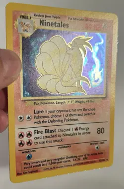 1999 Pokemon Game Ninetales Holo Base Set Unlimited #12/102 LP - Image 2