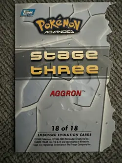 2003 topps Pokemon Advanced Die Cut Card RARE Aggron #18 - Image 2