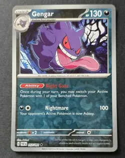 Gengar Pokemon Paldean Fates Reverse Holo Uncommon 057/091 NM - Image 1