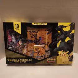 Nintendo Pokemon TCG Pikachu and Zekrom-GX Tag Team Premium Collection - NEW 820650809910 - Image 1
