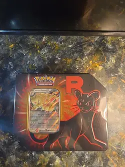 POKEMON TCG TEAM ROCKET TIN BOX PERSIAN EX 5 BOOSTER PACKS BRAND NEW SEALED - Image 1