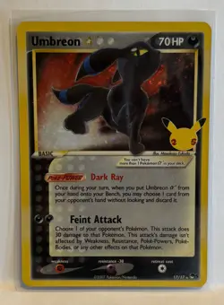 Pokemon TCG Umbreon Gold Star 17/17 25th Celebrations - Image 1