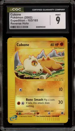 Pokemon Cubone Expedition Reverse Holo #103 CGC 9 Mint - Image 1
