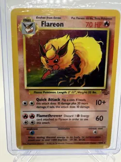 Pokemon TCG Flareon Jungle 3/64 Holo Unlimited Holo Rare Lp-NM - Image 1