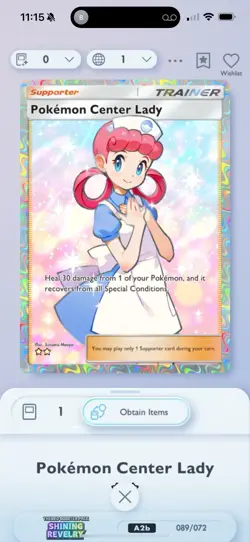 Pokemon Tcg Pocket Trade 2 Star Pokemon Center Lady - Image 1