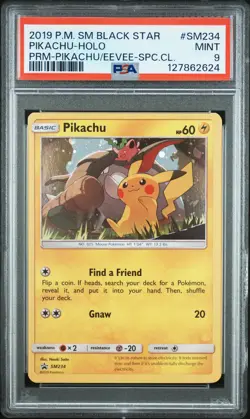 2019 POKEMON SM BLACK STAR PROMO #SM234 PIKACHU-HOLO PSA 9 - Image 1