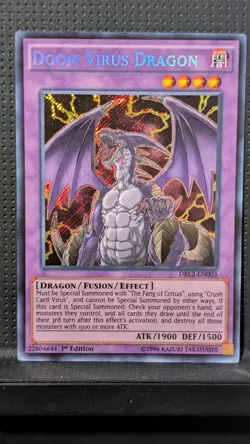 DOOM VIRUS DRAGON DRL2-EN003 1ST ED YUGIOH ENGLISH DRAGON OF LEGEND 2 SECRET NM - Image 1