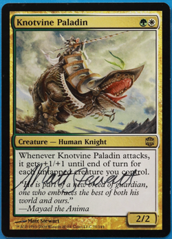 Knotvine Paladin Alara Reborn NM White Green Rare SIGNED CARD (504811) ABUGames - Image 1