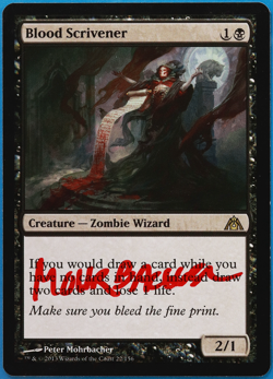 Blood Scrivener Dragon's Maze NM Black Rare SIGNED CARD (504953) ABUGames - Image 1