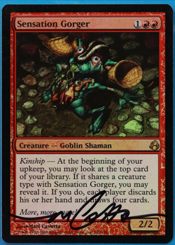 Sensation Gorger FOIL Morningtide NM Red Rare SIGNED CARD (505130) ABUGames - Image 1