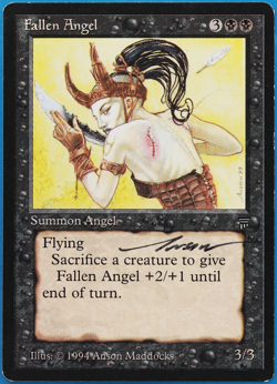 Fallen Angel Legends NM Black Uncommon SIGNED MAGIC CARD (ID# 504767) ABUGames - Image 1