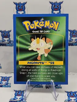 Pokemon: MEOWTH #52 [Game Tip Card] - [Kellogg's Canada Cereal Promo (1999)] LP - Image 2