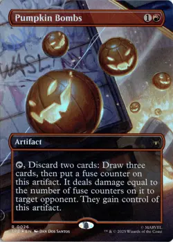 MTG Pumpkin Bombs Borderless 0026 SPE Magic The Gathering Card TCG - Image 1