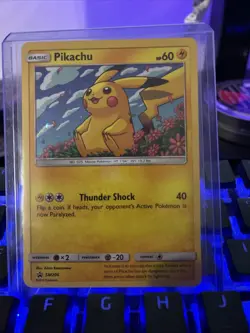 Pokemon TCG Pikachu SM206 Black Star Promo Holo Card Near Mint Condition - Image 1