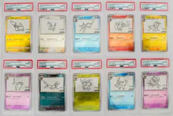PSA 10 Yu Nagaba Pikachu Eevee Promo Complete Set 10 Pokemon Card Japanese #2873 - Image 1