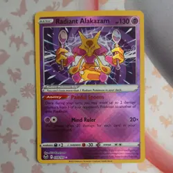 Pokemon Radiant Alakazam 059/195 SWSH12: Silver Tempest Radiant Rare card NM - Image 1