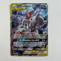 LP Mewtwo & Mew GX SM191 Tin PROMO Card 2019 Tag Team Sun and Moon - Image 1