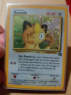 Pokemon TCG Meowth Black Star Promos Holo Card Game Boy - Image 1