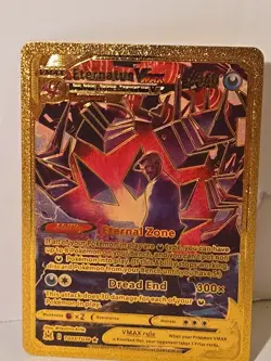 Eternatus VMAX Metal Gold Foil Pokemon Card Fan Art Display Card HP340 - Image 1