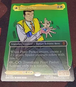 1x FOIL BORDERLESS Peter Parker / Amazing Spiderman Marvel's Spider-Man mtg 0232 - Image 1