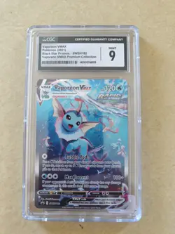 CGC 9 Pokemon Vaporeon VMAX SWSH182 Premium Collection Promo - Image 1