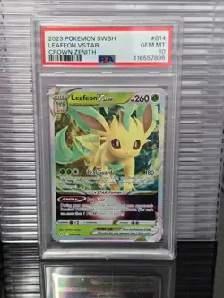 2023 Pokemon Crown Zenith Leafeon Vstar 014/159 PSA 10 GEM MINT - Image 1